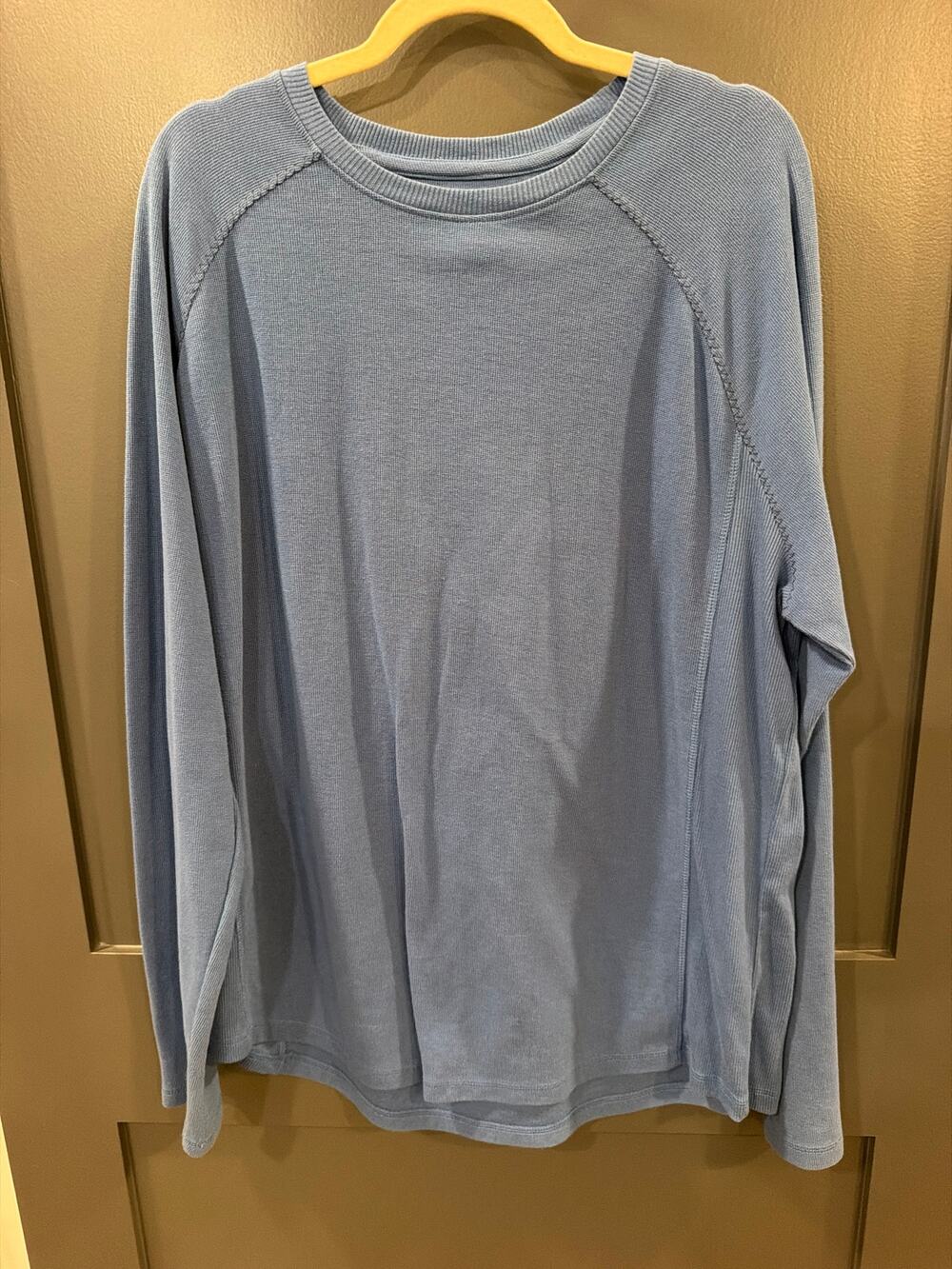 Cremieux Crew Neck blue Long Sleeve Thermal Warm Shirt Top